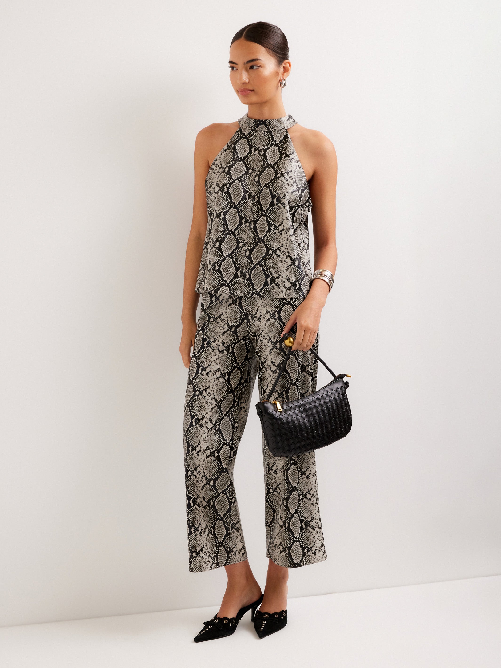 Alexis Faux Leather Halter Top