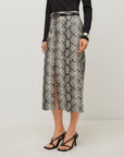 Kaia Faux Leather Midi Skirt