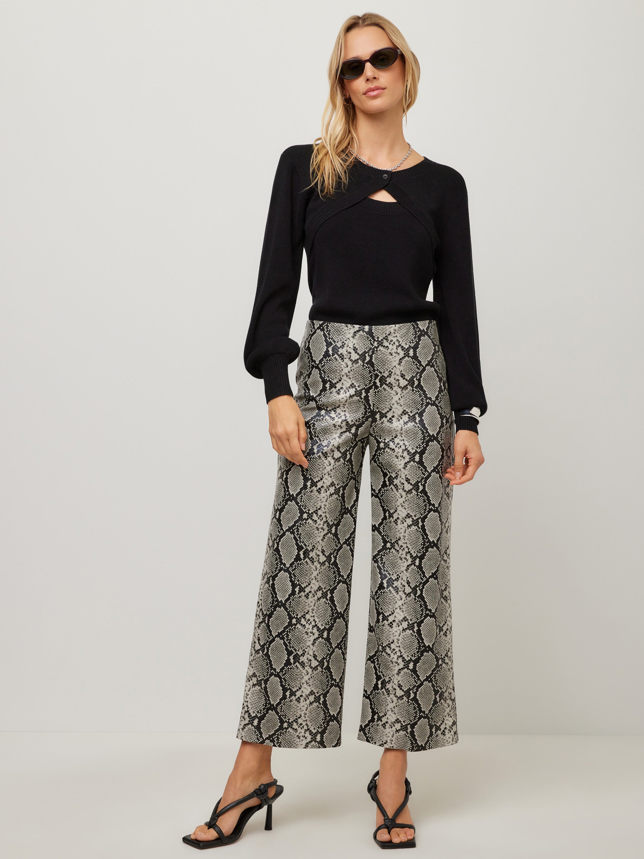 Kelly Faux Leather Cropped Pants