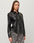 Anna Faux Leather Western Shirt