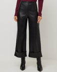 Regina Faux Leather Cuff Cropped Pants
