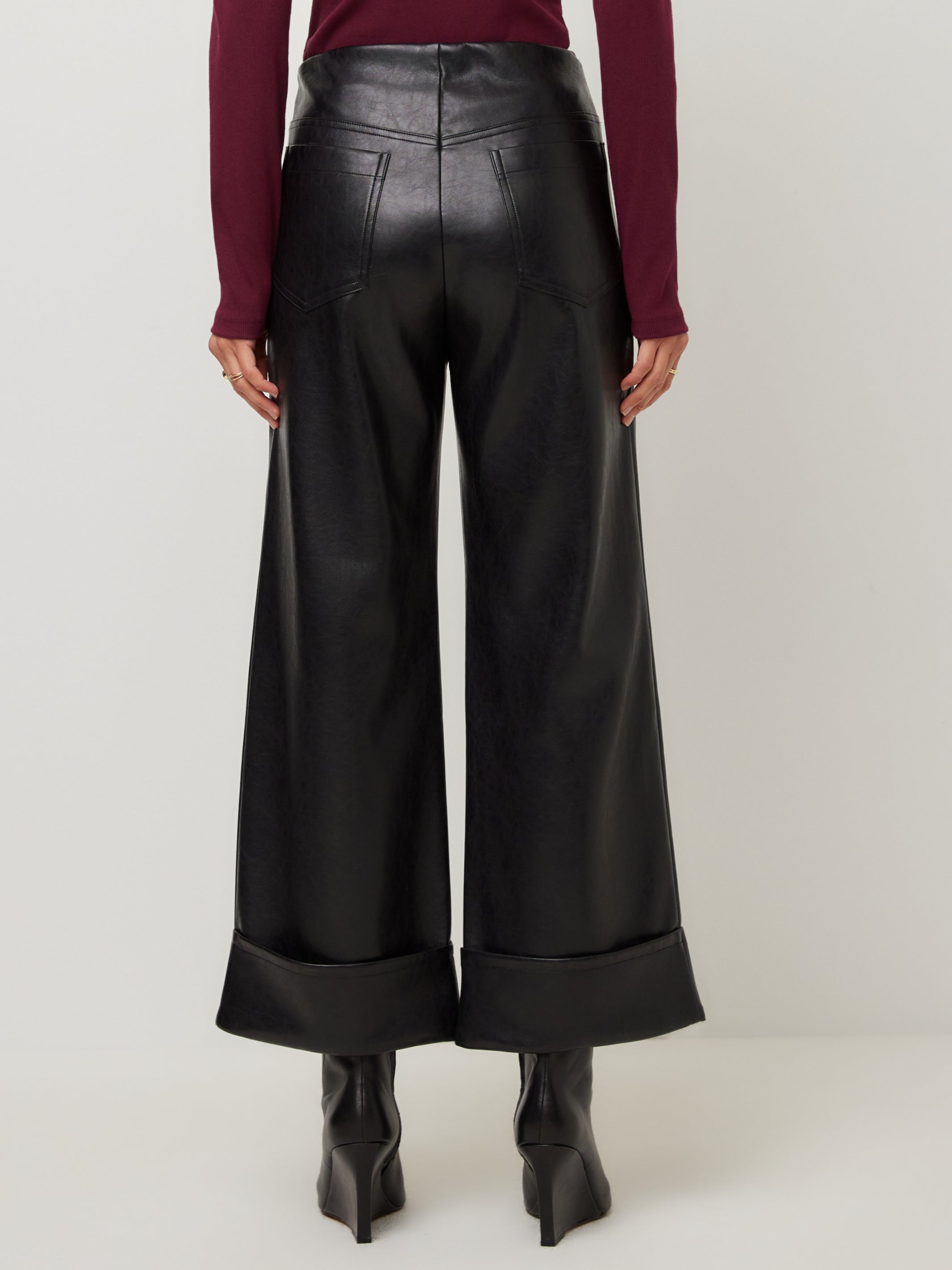 Regina Faux Leather Cuff Cropped Pants