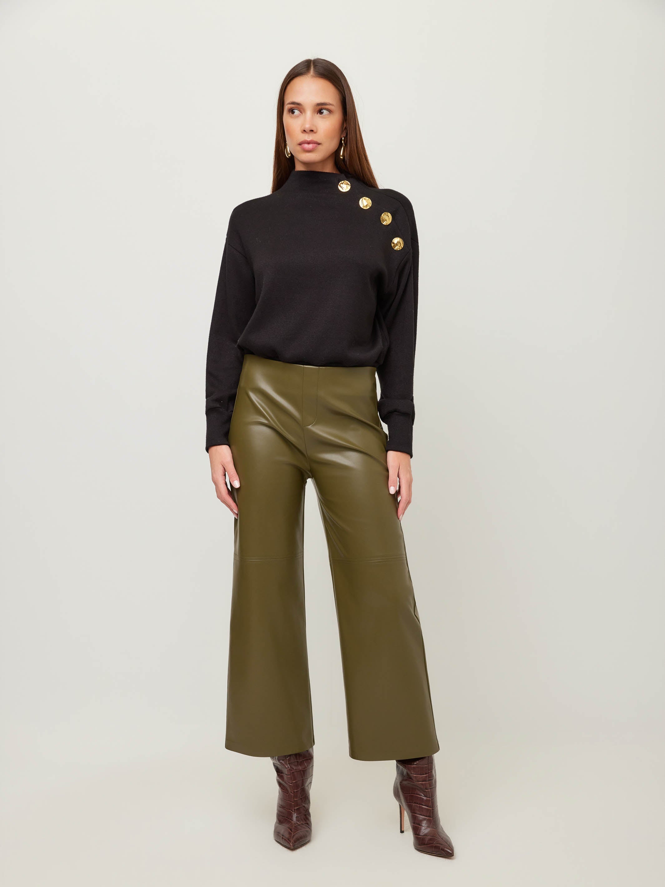 Faux Leather Cropped Pants | Fifteen Twenty Clothing