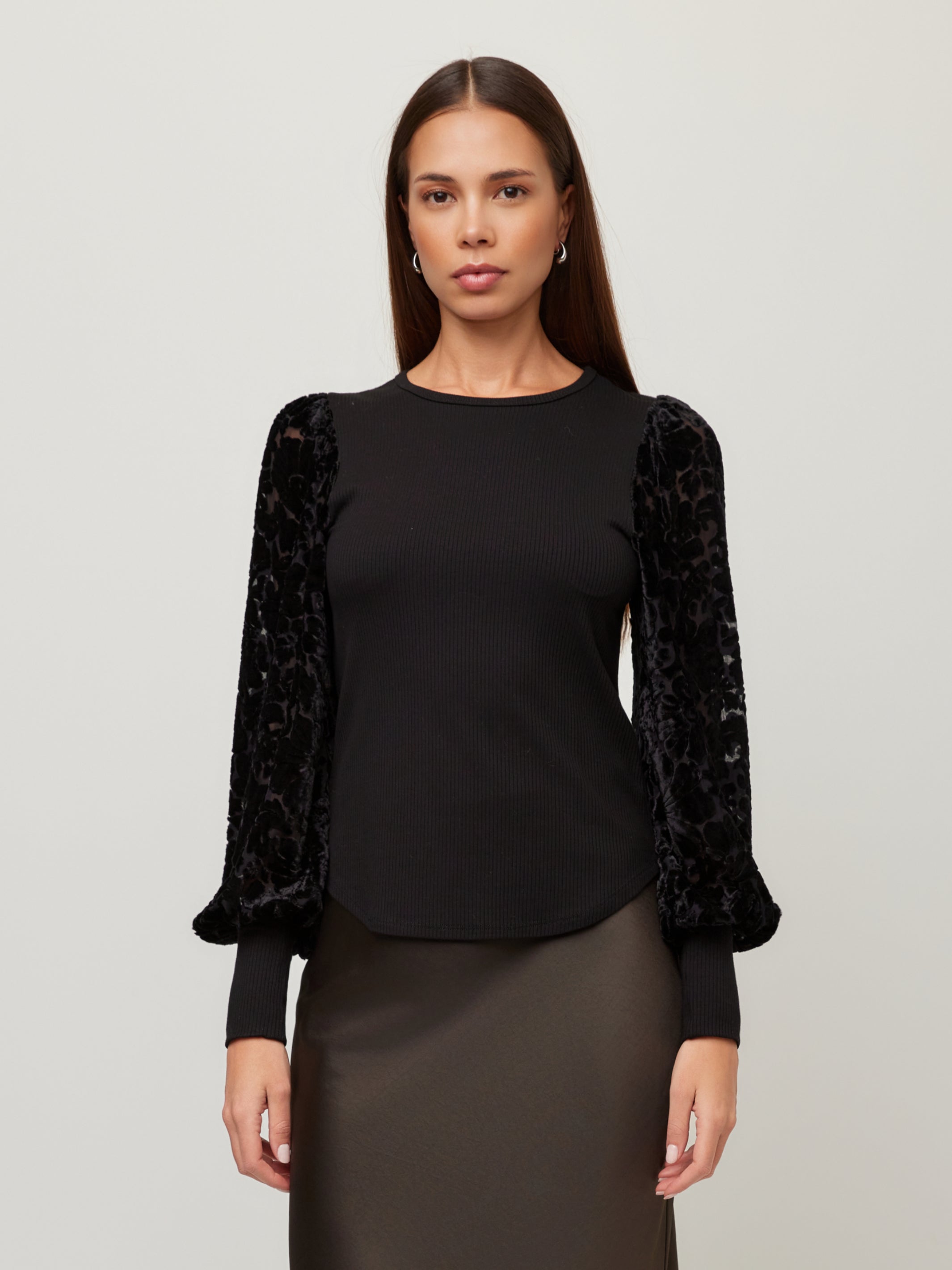 Kaya Contrast Bishop Sleeve Top
