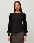 Kaya Contrast Bishop Sleeve Top