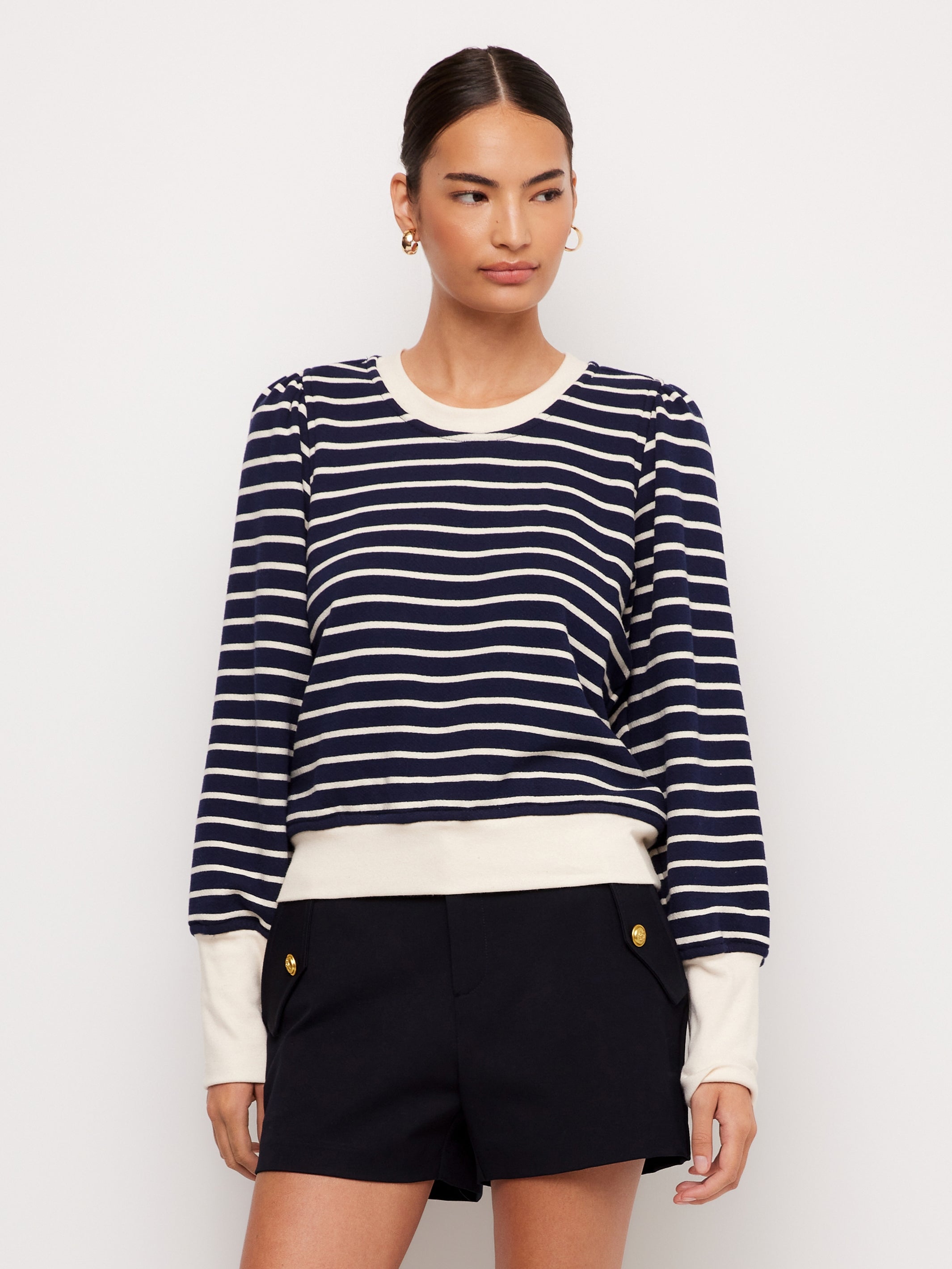 Lynsey Contrast Bishop Sleeve Top