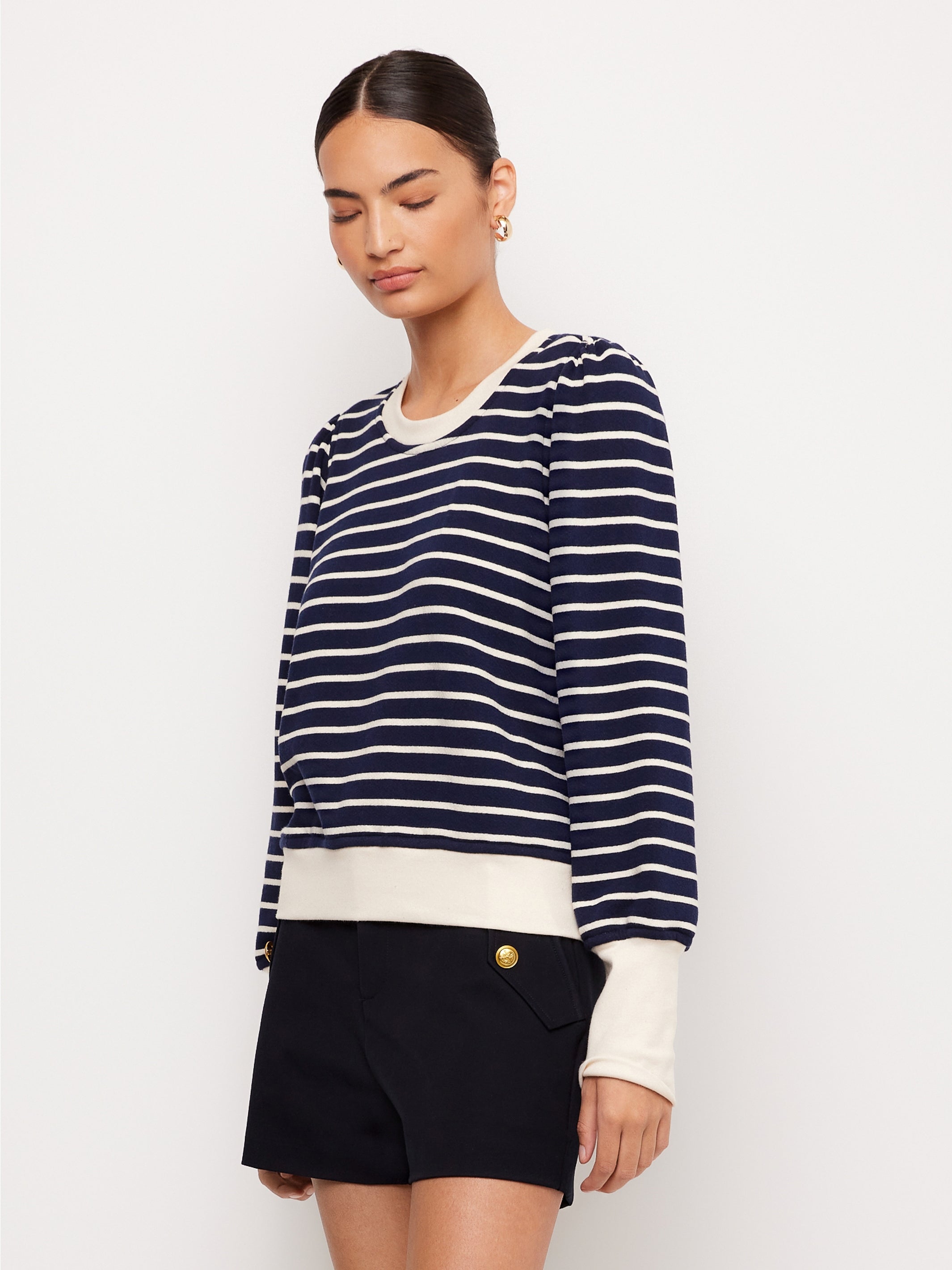 Lynsey Contrast Bishop Sleeve Top