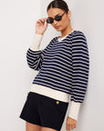 Lynsey Contrast Bishop Sleeve Top