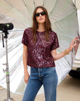 Stacey Sequin Top