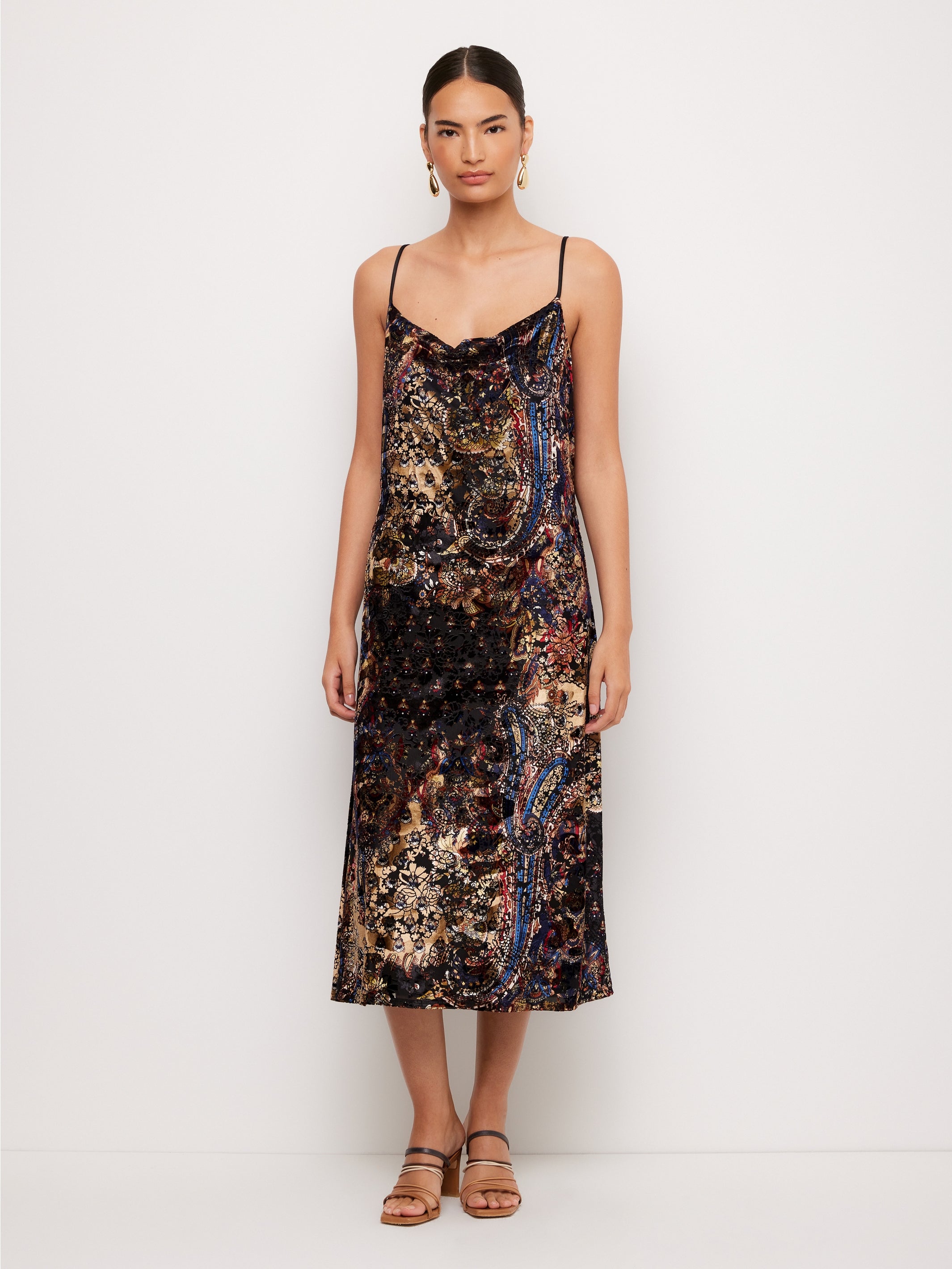 Krissa Drape Front Midi Dress