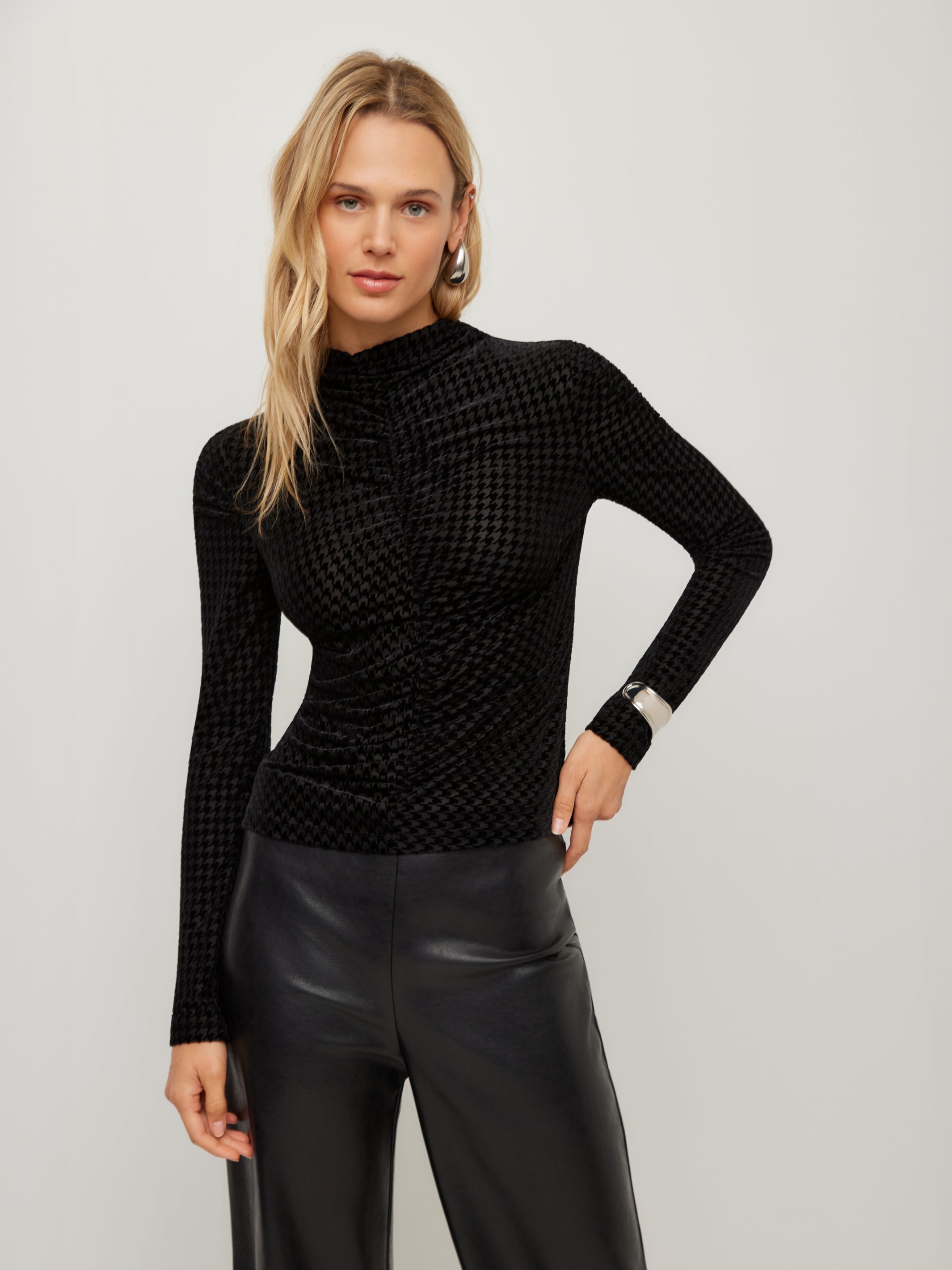 Velvet Burnout Ruched Selena Top
