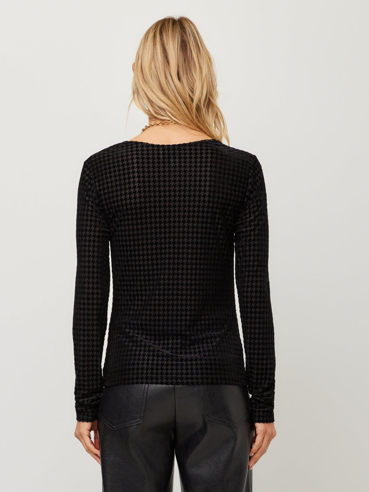 Payton Velvet Burnout Drape Front Top