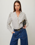 Lizzy Stripe Long Sleeve Ruffle Top