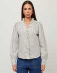 Lizzy Stripe Long Sleeve Ruffle Top