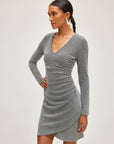 Long Sleeve Side Shirred Dress