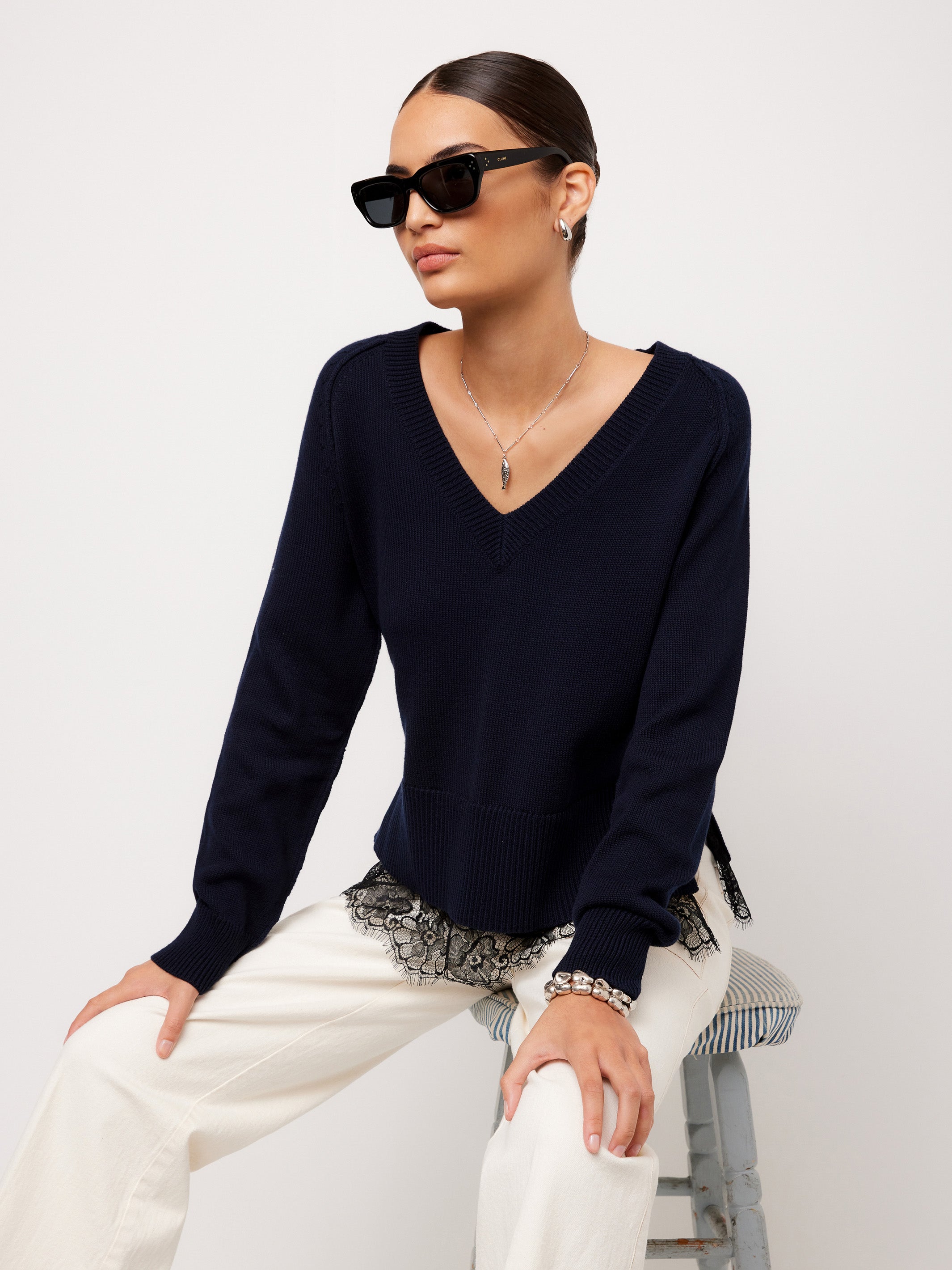 Camila Lace Layered Sweater