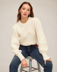 Brylee Crochet Flower Detail Sweater