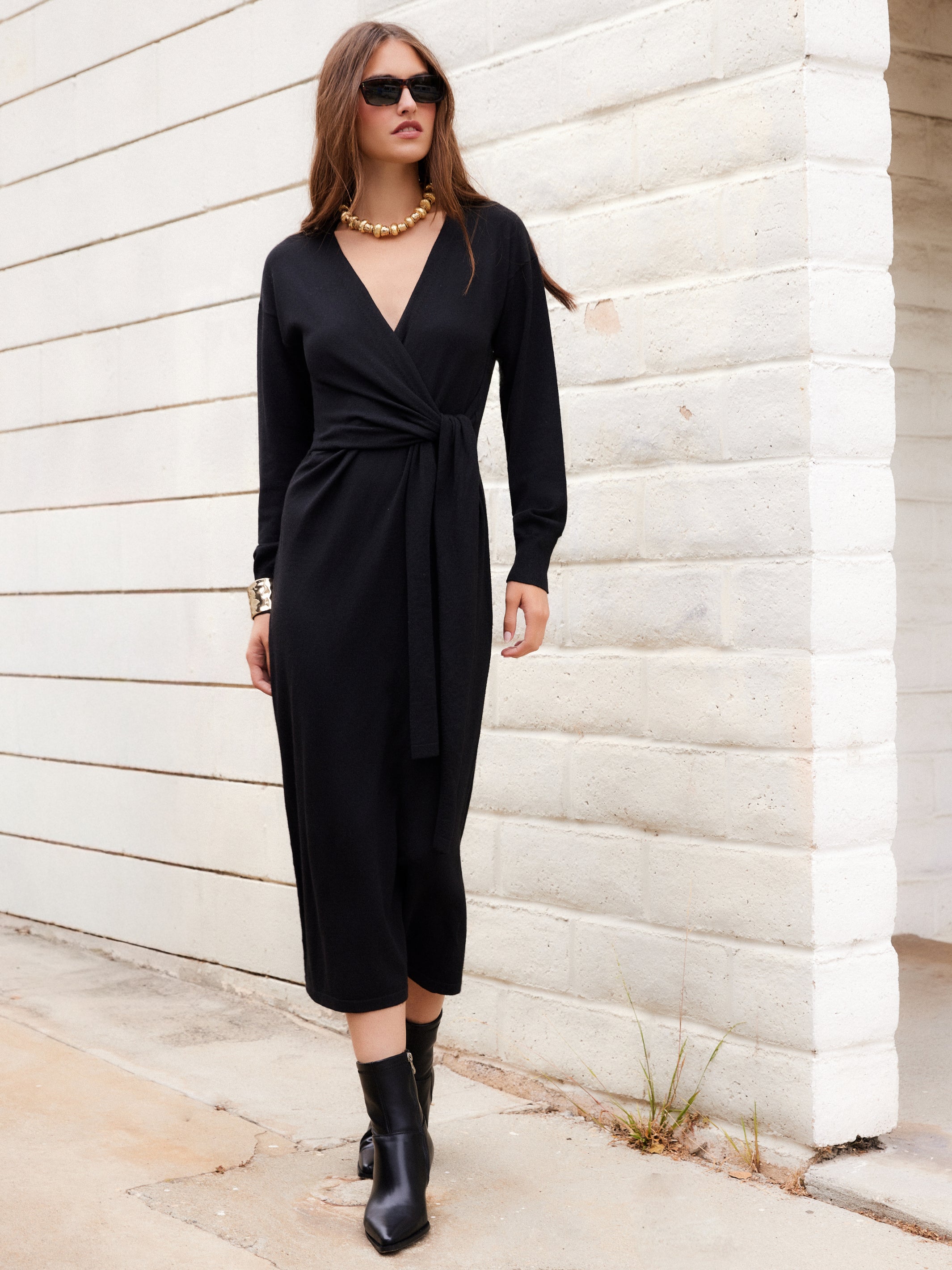 Raya Wrap Sweater Dress