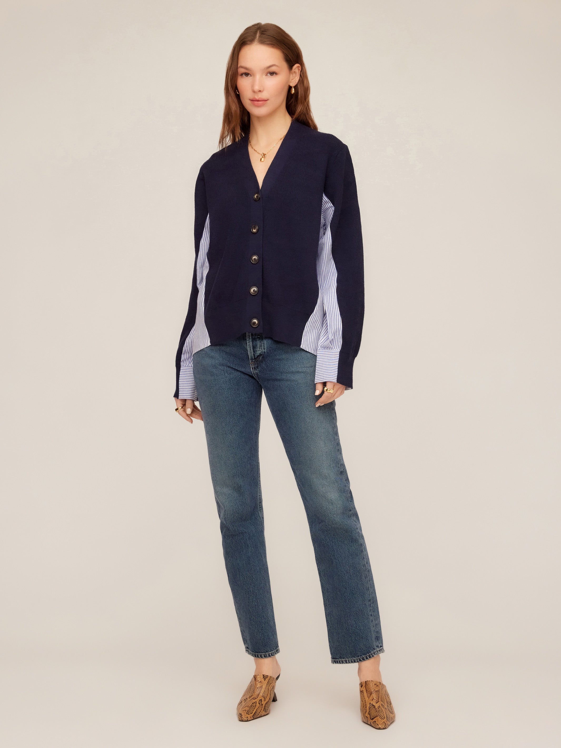 Celine Mixed Media Cardigan