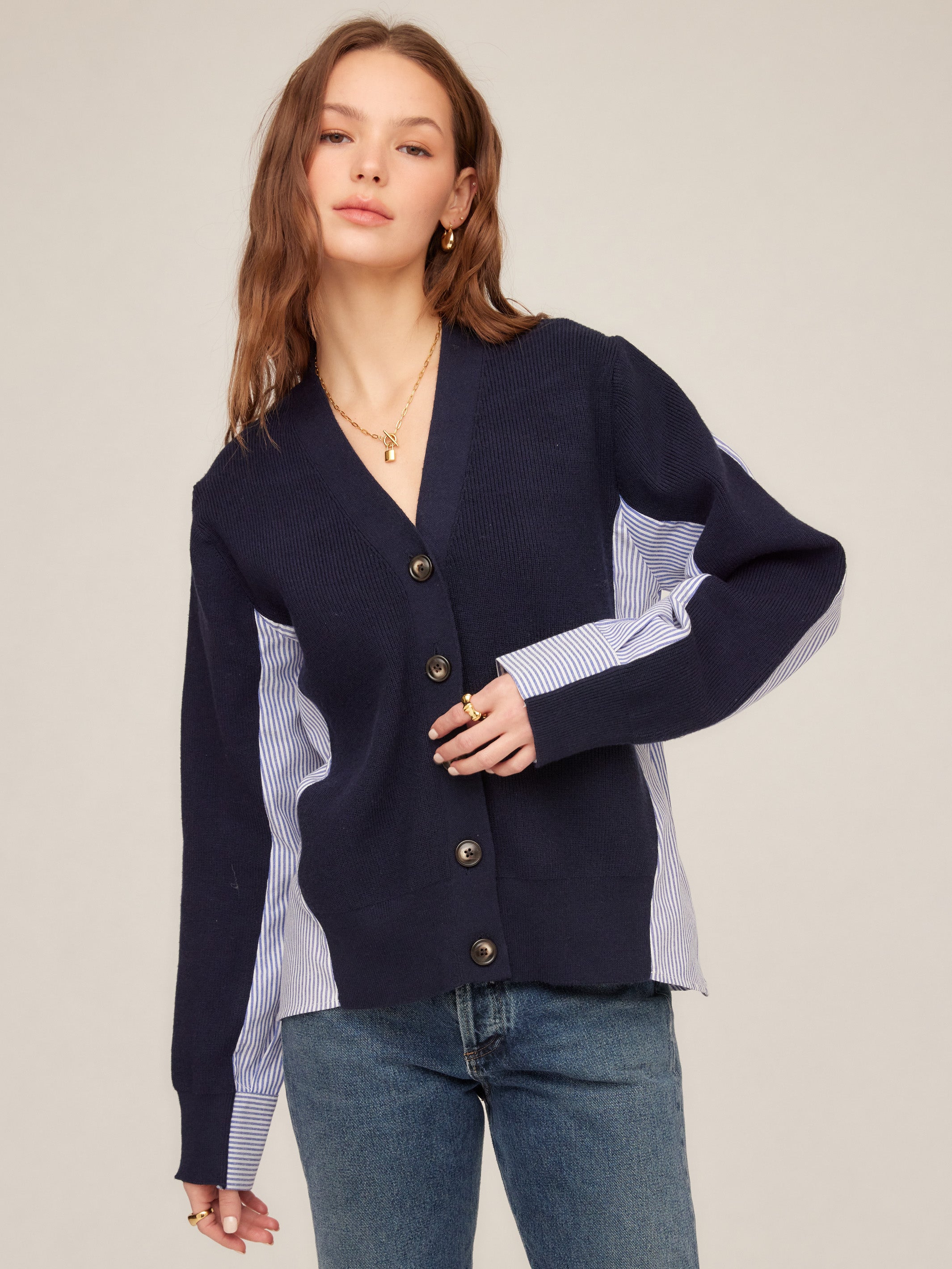 Celine Mixed Media Cardigan