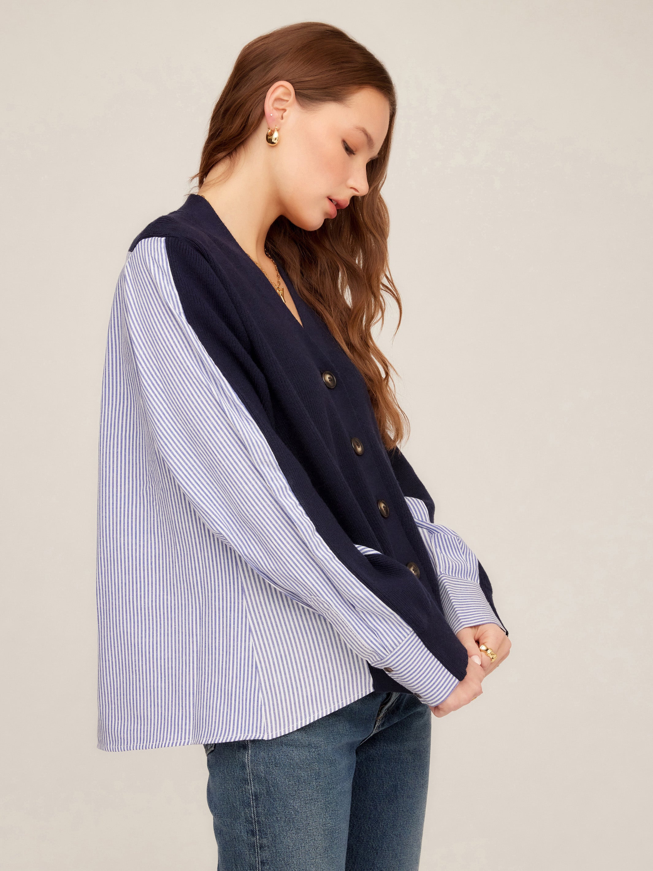 Celine Mixed Media Cardigan