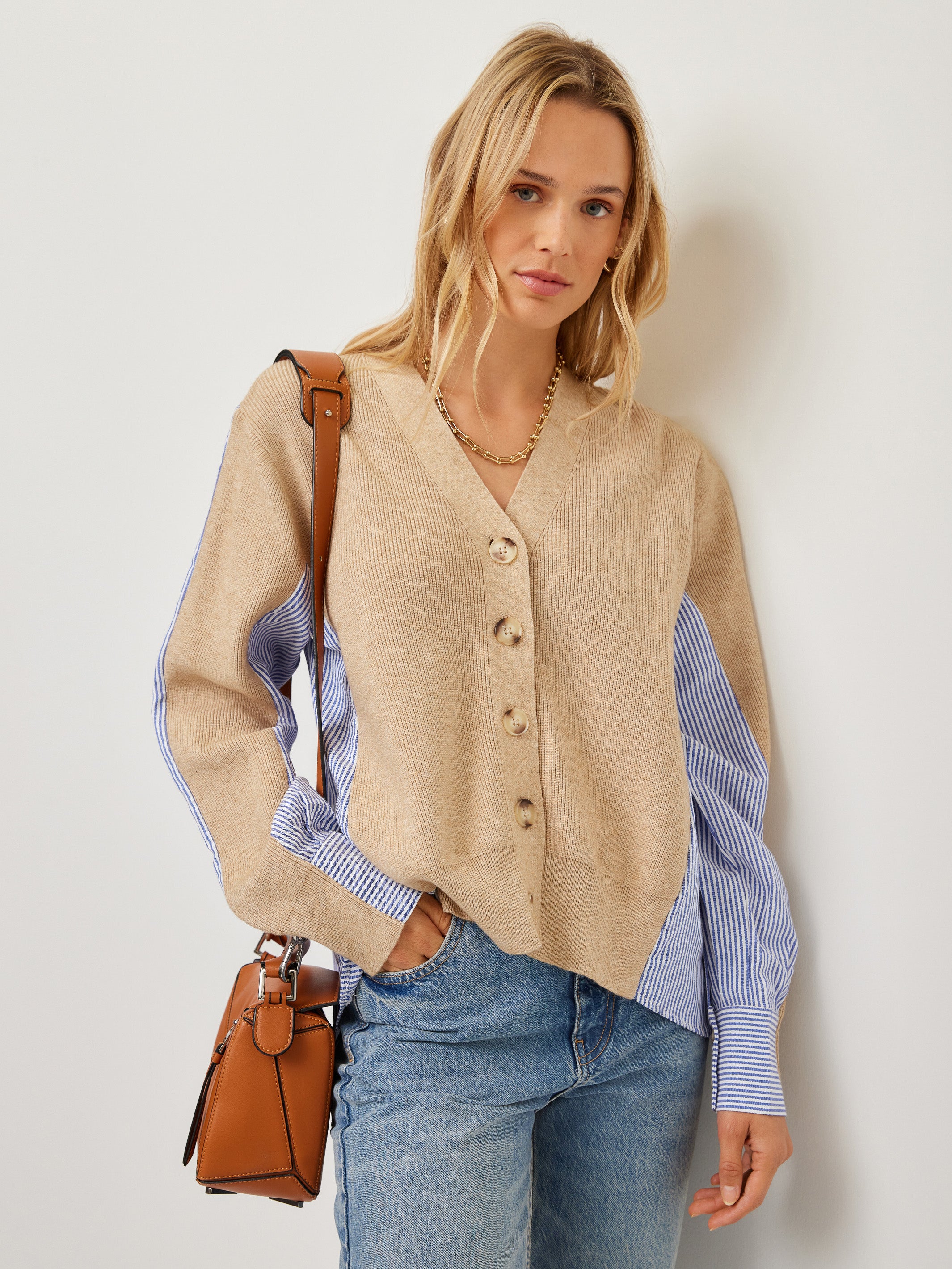 Celine Mixed Media Cardigan