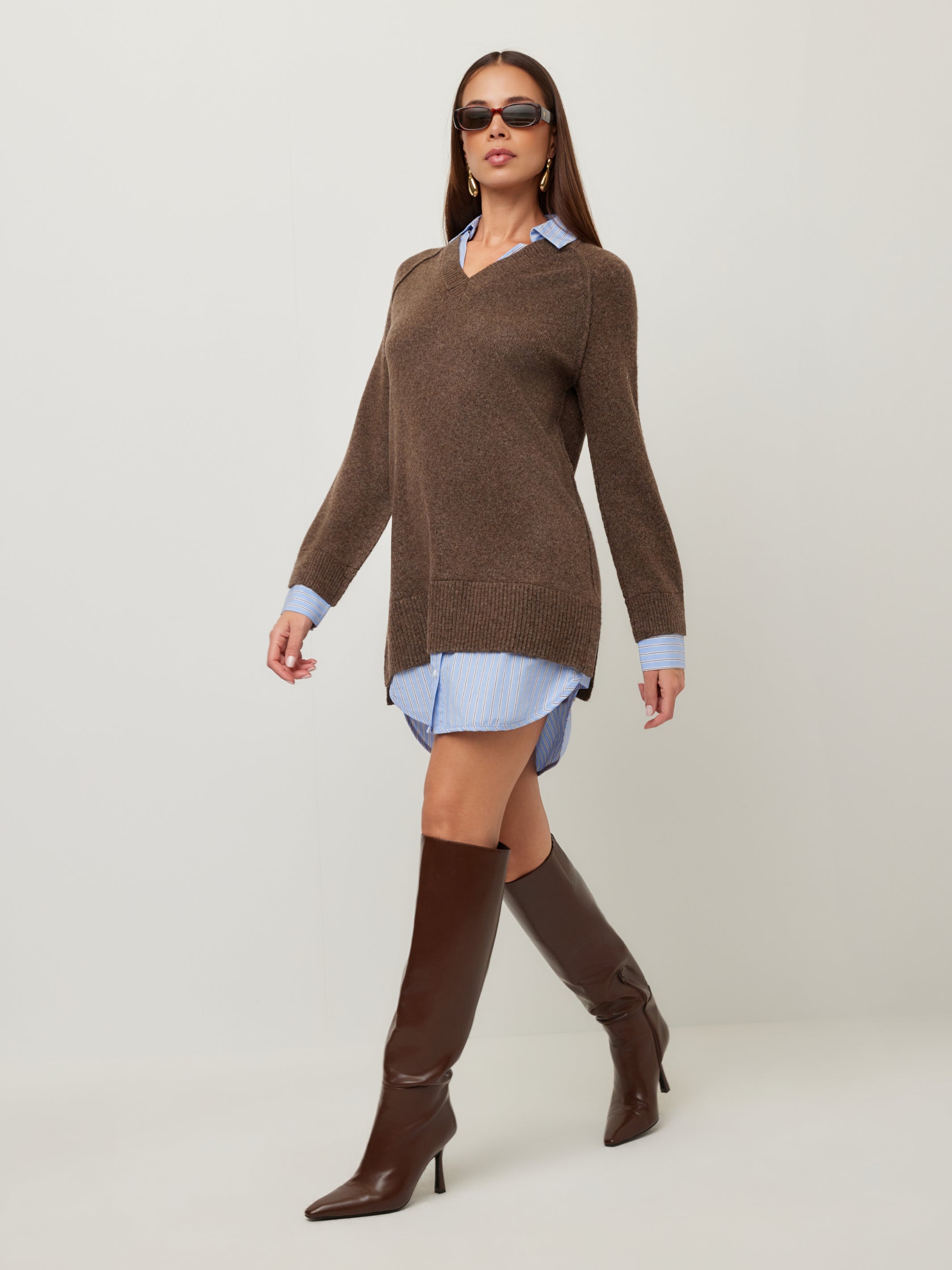 Carrie Mixed Media Sweater Dress