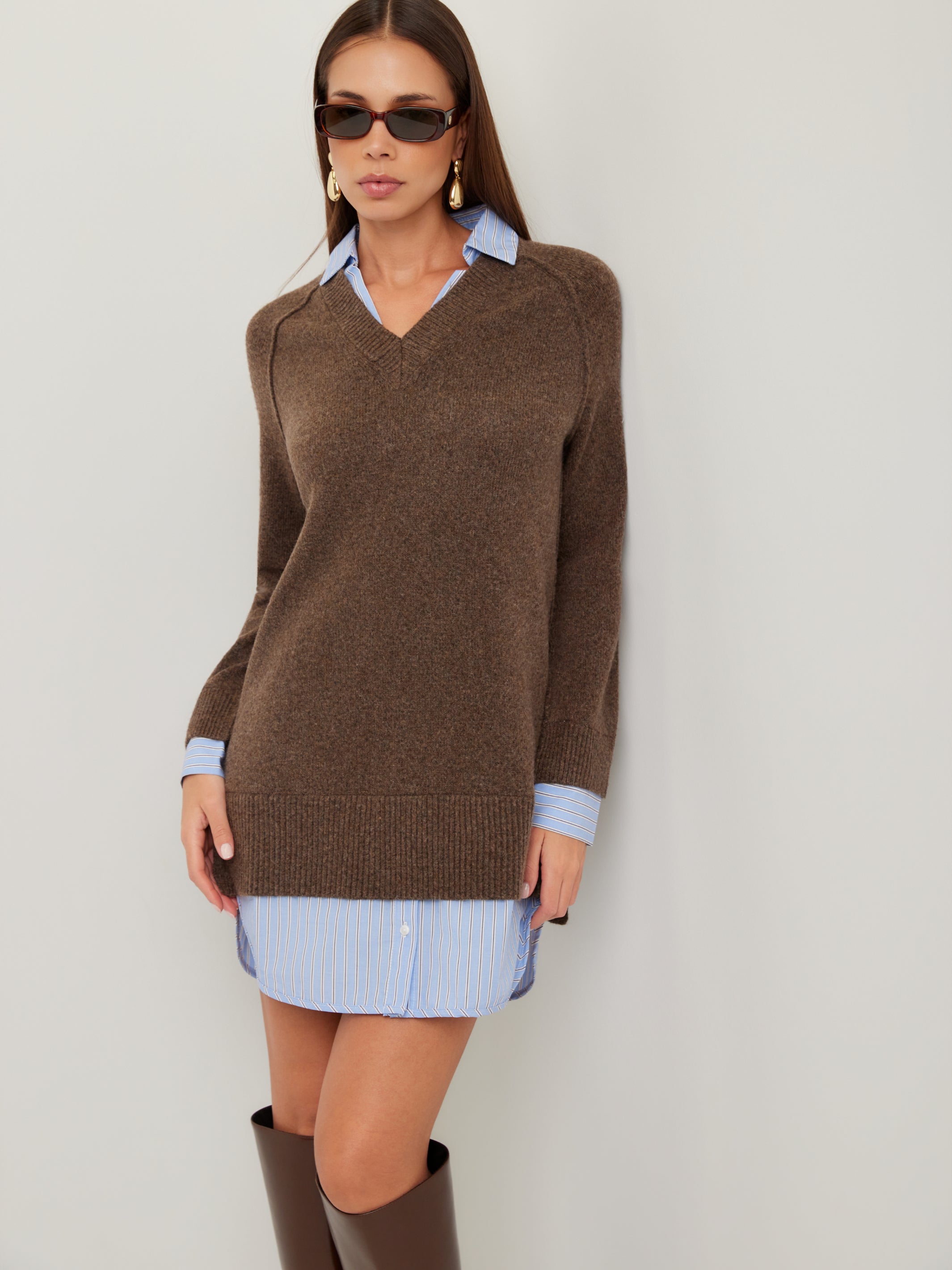 Carrie Mixed Media Sweater Dress