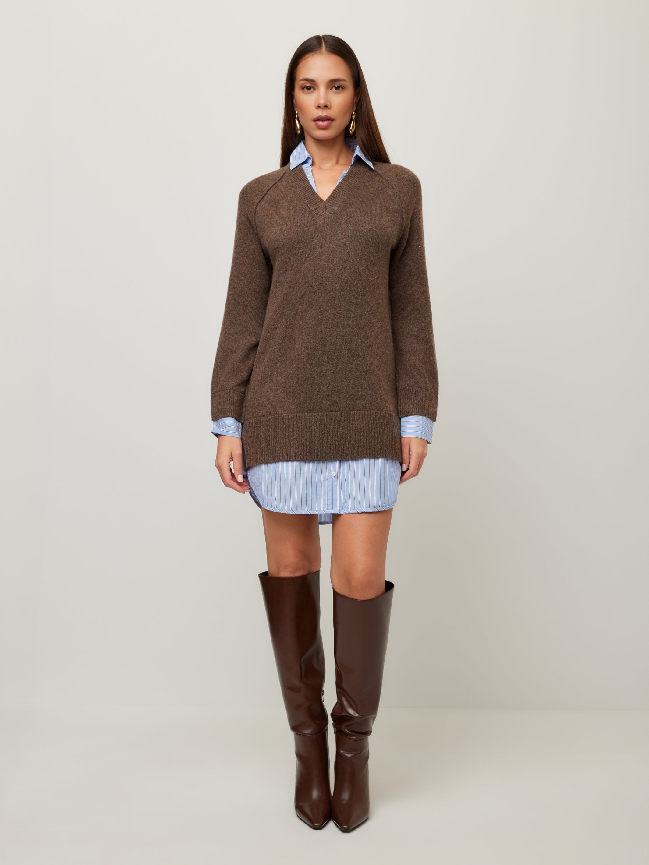 Carrie Mixed Media Sweater Dress