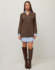 Carrie Mixed Media Sweater Dress