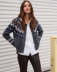 Alina Mixed Media Jacquard Cardigan
