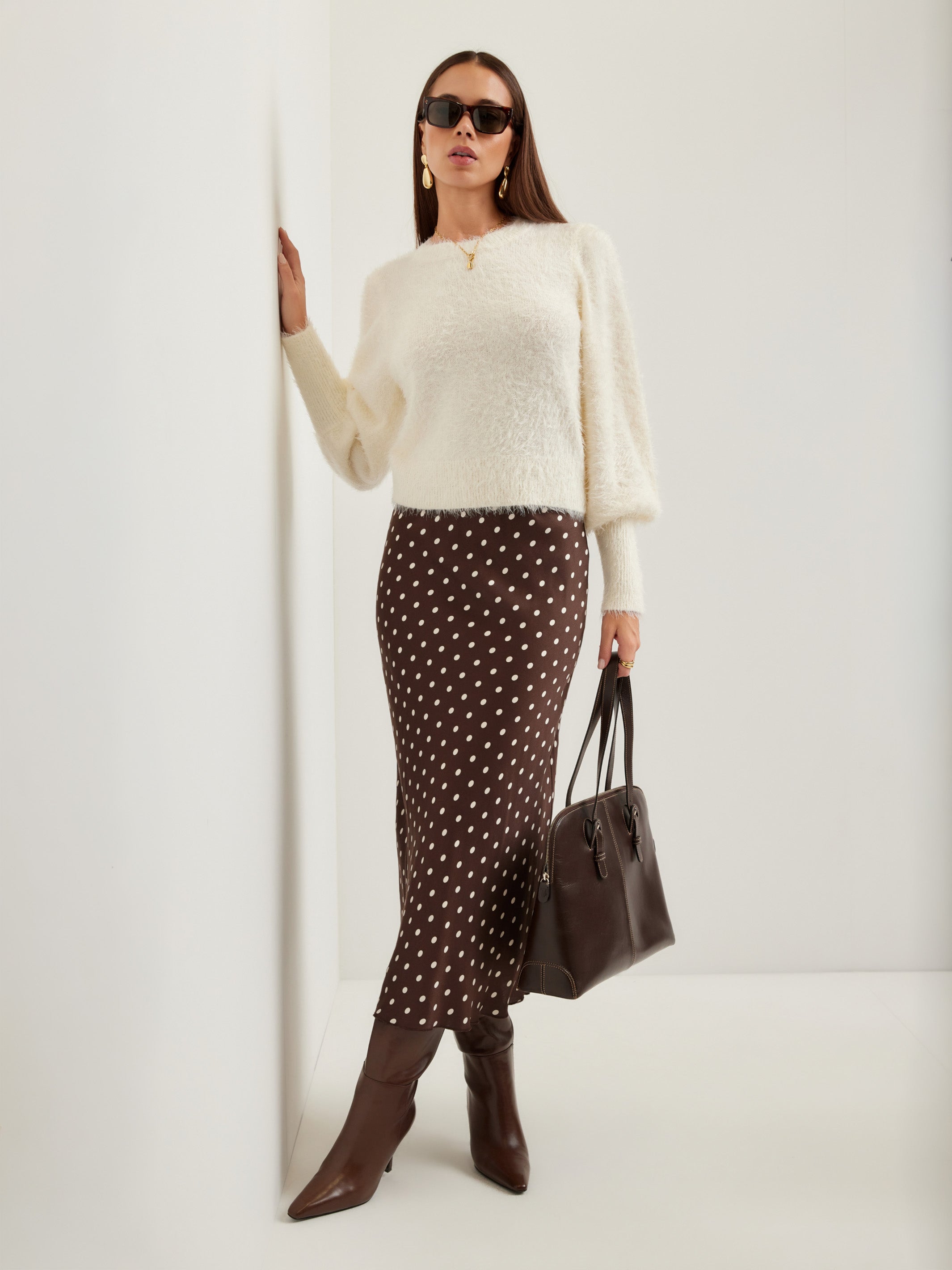 Lia Shirred Sleeve Sweater