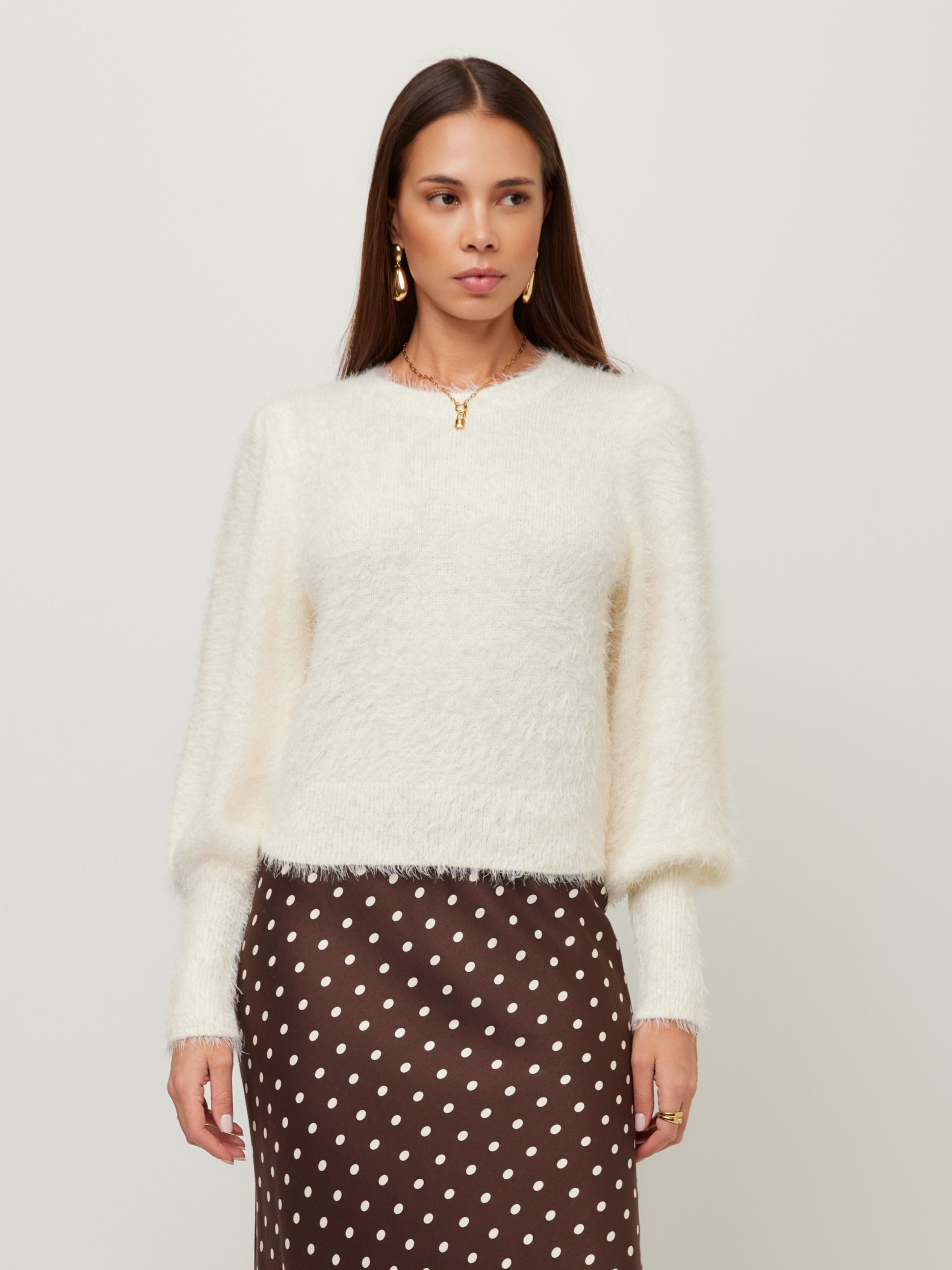 Lia Shirred Sleeve Sweater