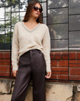 Ash Embellished V-Neck Sweater