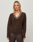 Ash Embellished V-Neck Sweater