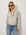 Wren Scarf Cardigan soft knit button-front sweater with attached scarf and ribbed trim