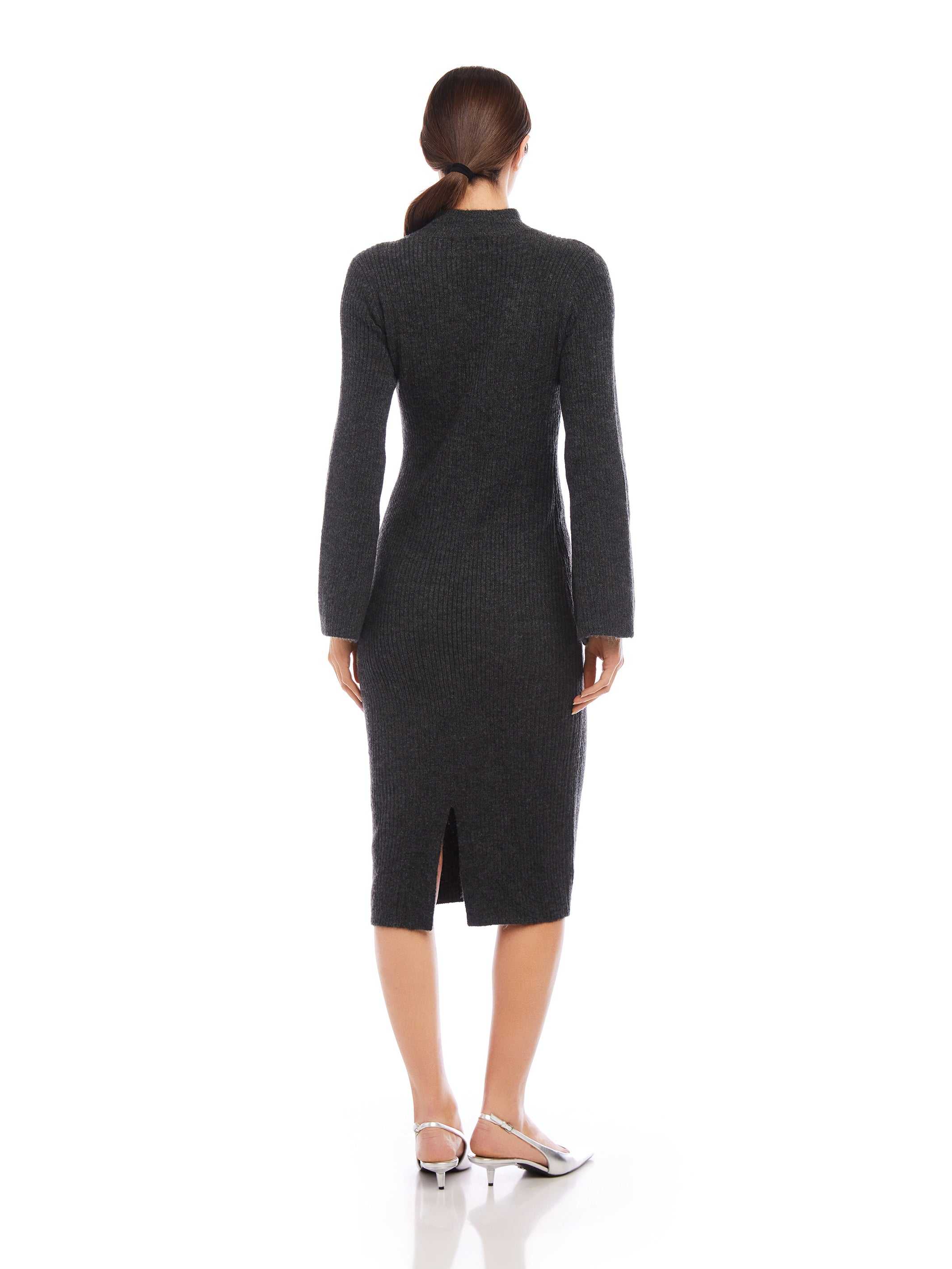 formal sweater dress Cable Knit Midi 4% Spandex Fifteen Twenty Women's Sweater Dress