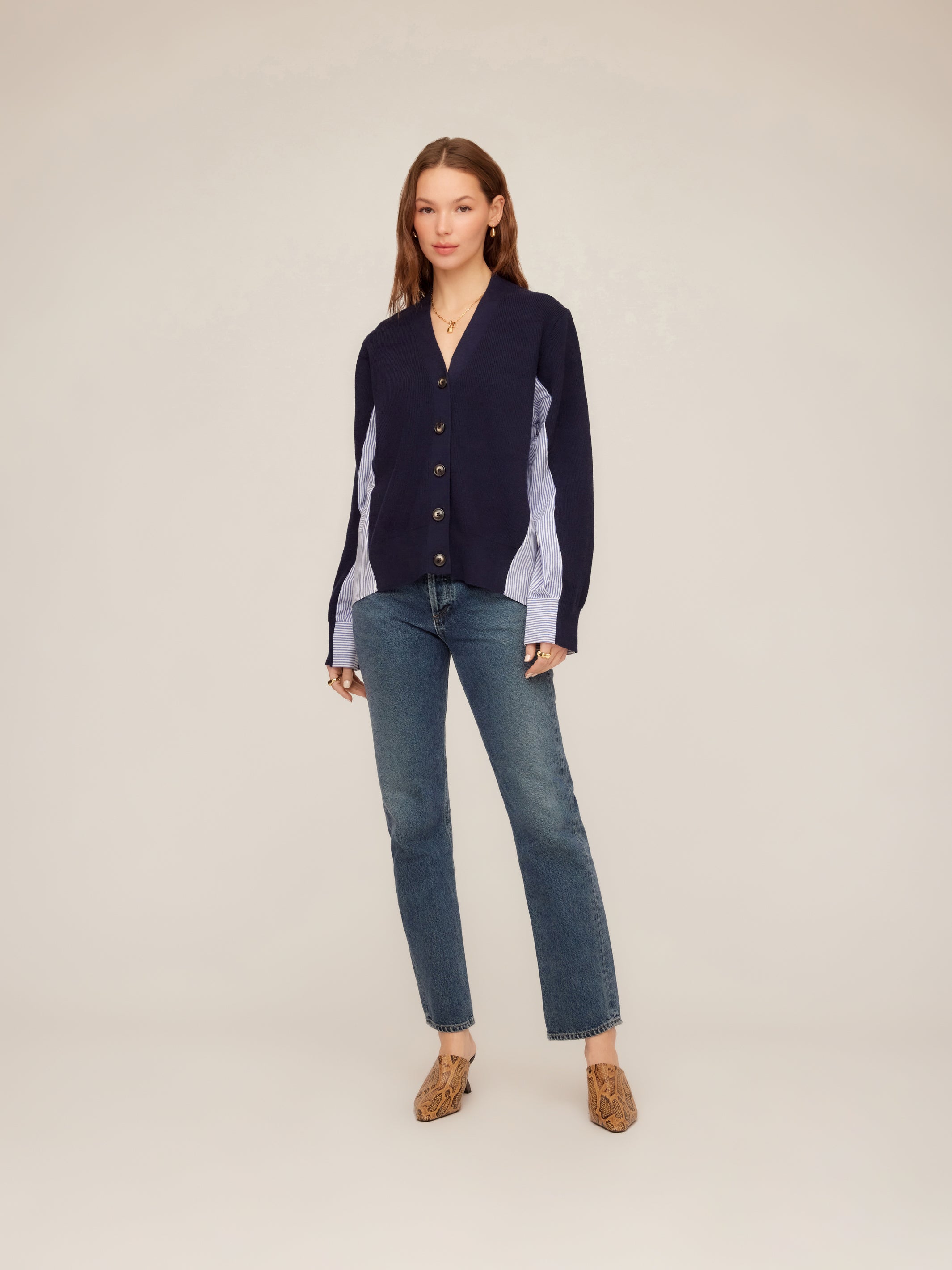 Celine Mixed Media Cardigan