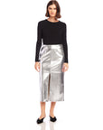 Kaia Faux Leather Midi Skirt