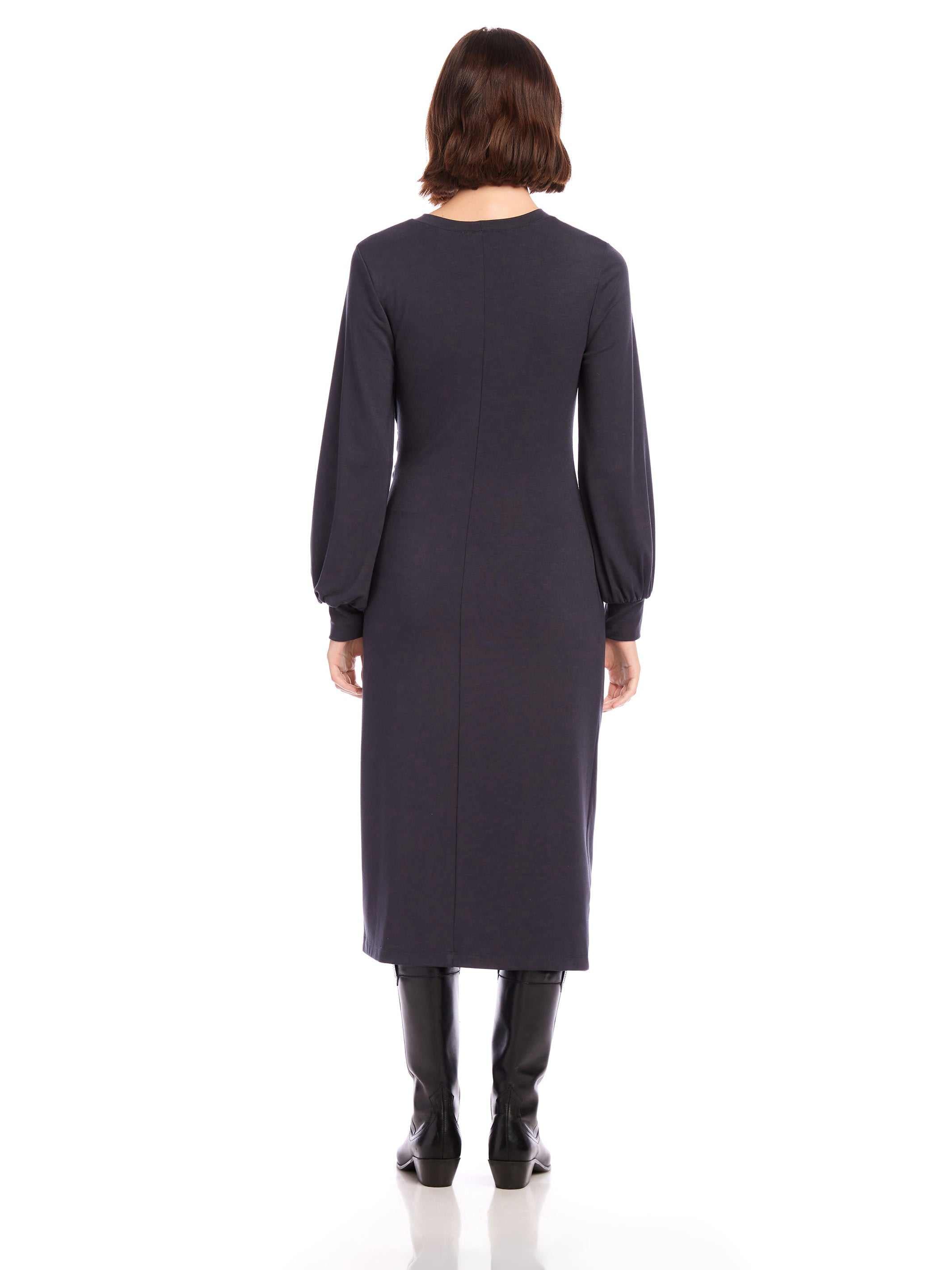 Addie Side-Knot Midi Dress - Stylish Soft Ponte Knit Dress Fifteen Twenty Addie Side-Knot Midi Dress - Stylish Soft Ponte Knit Dress Fifteen Twenty