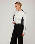 Cass Colorblock Mockneck Top