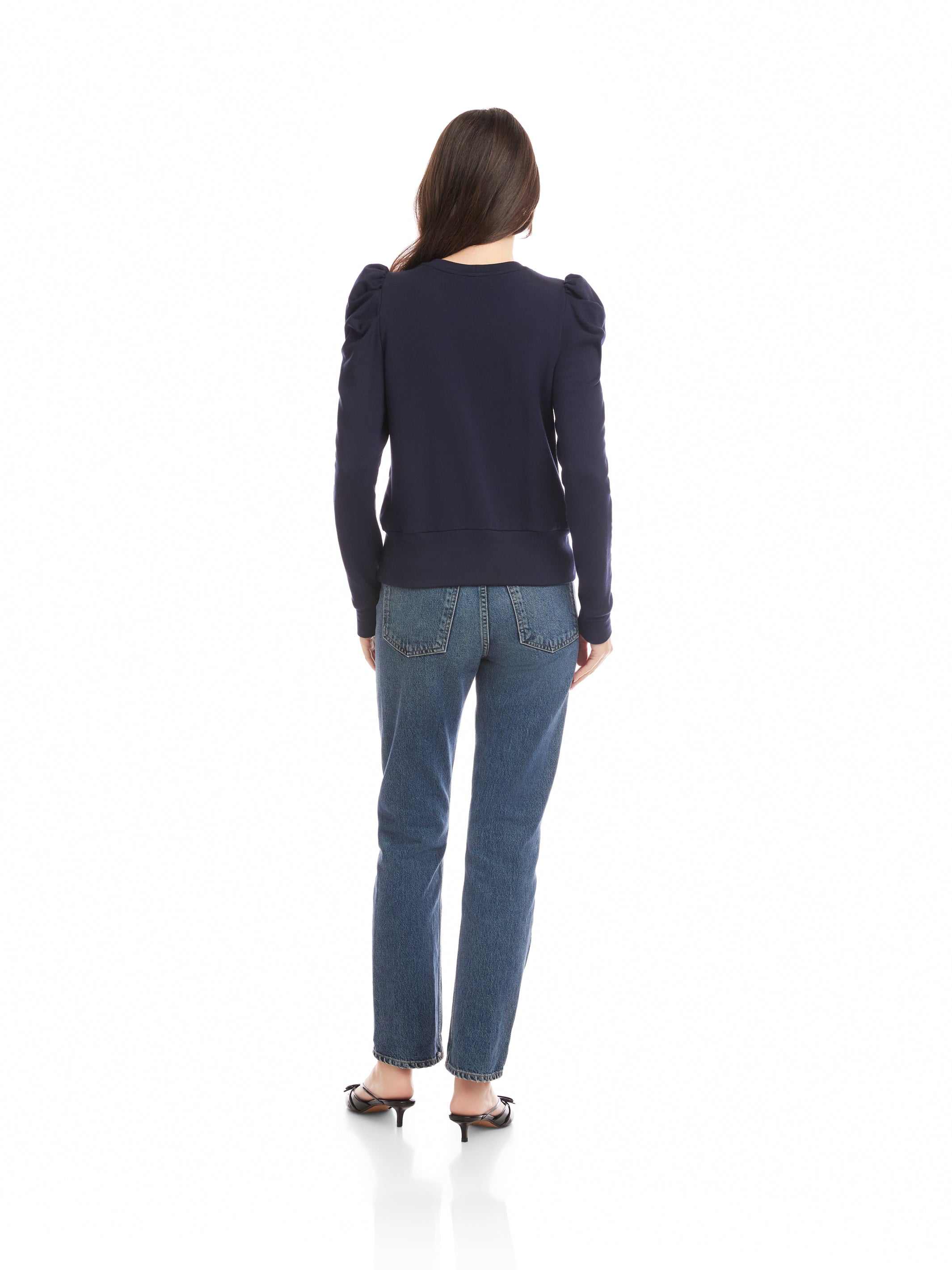 Leila Puff Sleeve Top - Soft Fleece Knit with Statement Puff