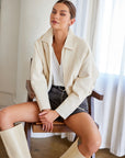 Regin Faux Leather Bomber Jacket