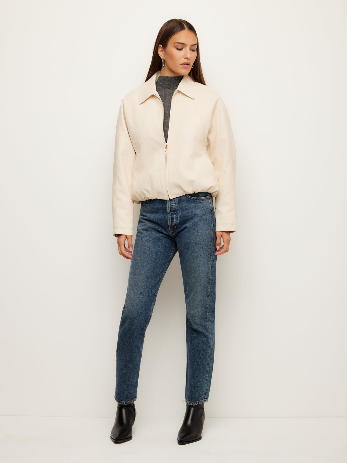 Regin Faux Leather Bomber Jacket