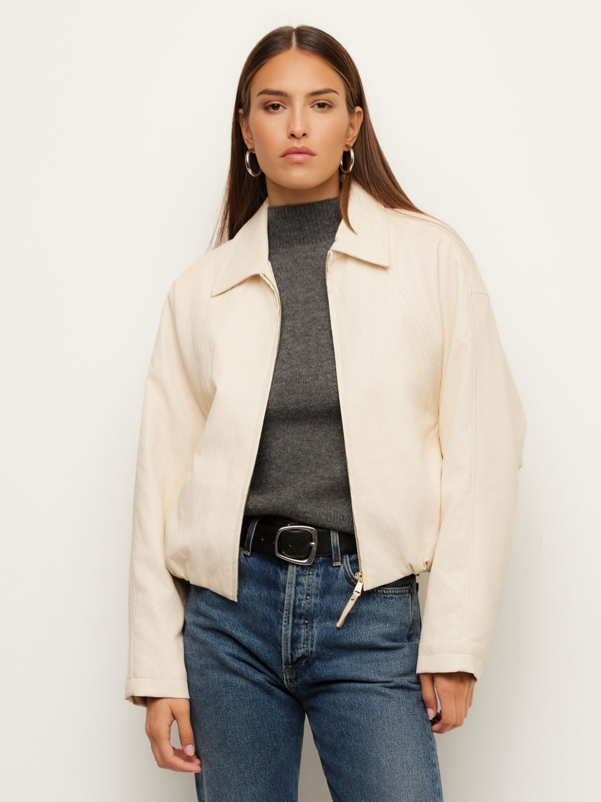 Regin Faux Leather Bomber Jacket
