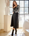 Bodie Faux Leather Midi Skirt