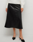 Bodie Faux Leather Midi Skirt