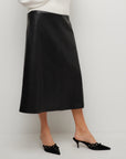 Bodie Faux Leather Midi Skirt
