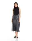 Bronwyn Faux Patent Leather Midi Skirt
