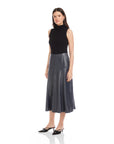 Bronwyn Faux Patent Leather Midi Skirt